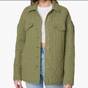 Blank NYC Moss Green Quilted Shacket
